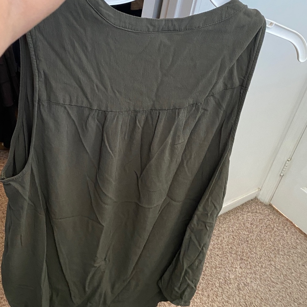 Torrid Olive Button-Up Tank Top - Picture 7 of 7